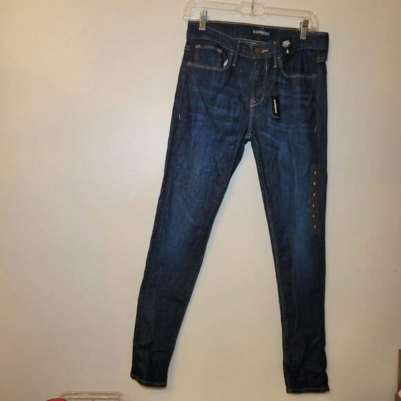 Express Denim - Express Jeans Ankle Legging Dark Blue Denim 6 NWT